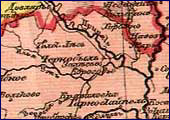 Карта Литви та Білорусі з вказаним містом Чорнобилем. 1662 рік.