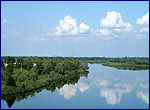 Река Припять - вид на ЧАЭС