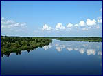 Река Припять - вид на Чернобыльскую АЭС