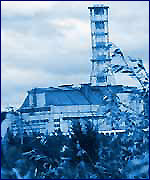 The viev on Shelter object from Chernobyl NPP cooling pond