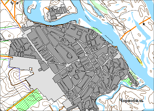 Схема інфраструктури міста Чорнобиль