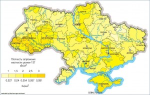 Карта загрязнения территории Украины цезием Карта загрязнения территории Украины цезием