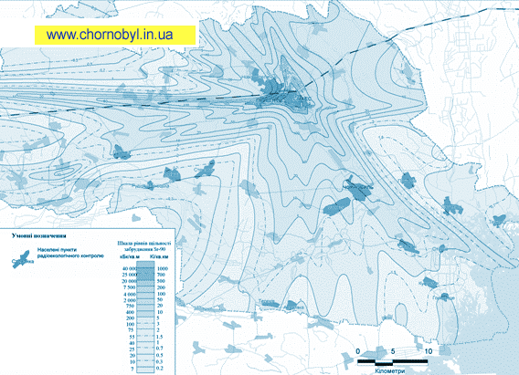 Карта загрязнения чернобыльской зоны Карта условий проживания самоселов