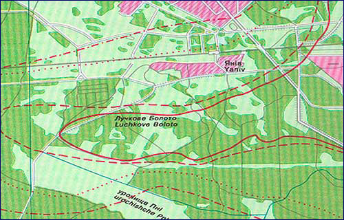 Рудий ліс - карта