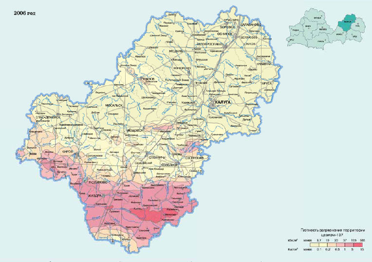 Карта загрязнения Калуги 2006 год Карты россии
